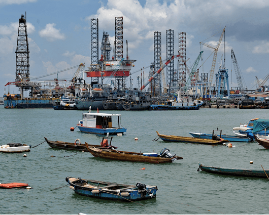 La ciudad Flotante contaría con 17.000 apartamentos, restaurantes, casinos, tiendas, escuelas y hospitales. Foto: AFP
