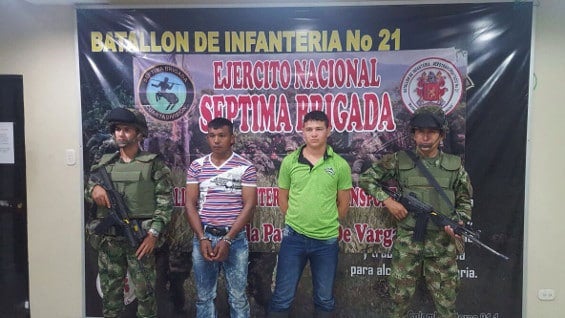 Capturados. Foto: Ejército Nacional.