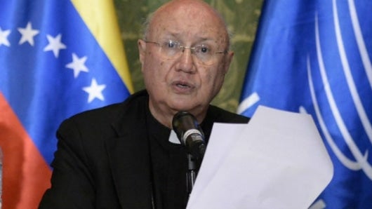 Monseñor Claudio María Celli, enviado del papa Francisco como mediador para diálogo en Venezuela. Foto AFP
