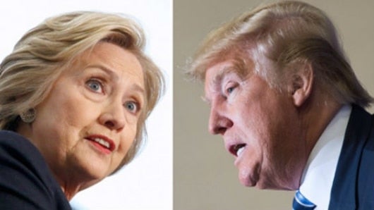 Hillary Clinton y Donald Trump, candidatos presidenciales de EE.UU.. Foto: AFP.