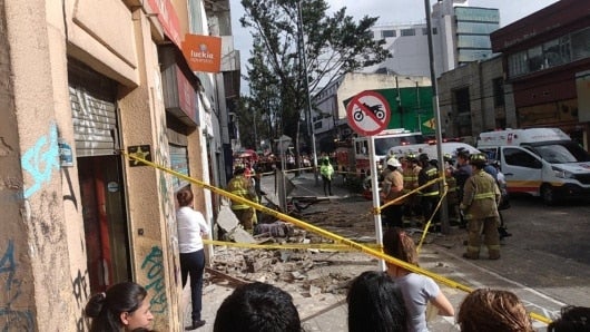 El muro que colapsó en Chapinero.
