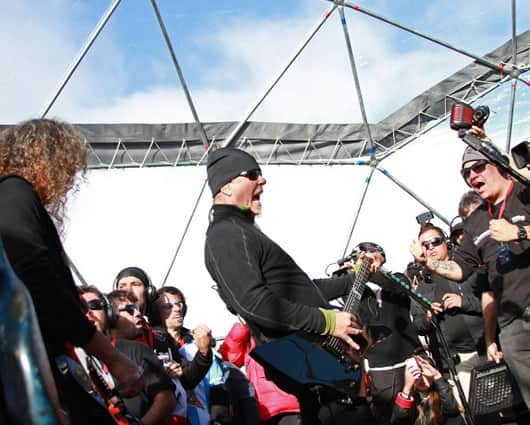 El concierto en la Antártida se desarrolló en un domo. Foto:AFP