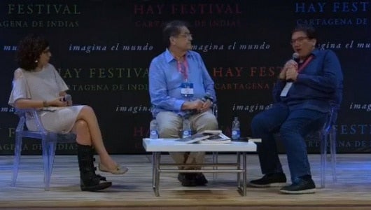 Juan Manuel Santos durante el conversatorio en la Universidad de los Andes. Foto: Oficial.