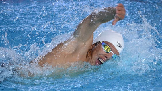El nadador santandereano Nelson Crispín. Foto Agencia AFP