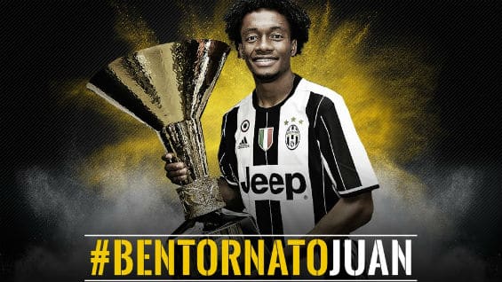 Juventus dio la bienvenida a Cuadrado en sus redes sociales. Foto @juventusfc