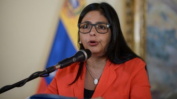 Delcy Rodríguez, canciller de Venezuela. Foto: AFP.