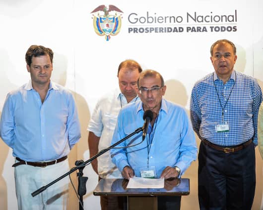 Los colombianos salieron este domingo desde el aeropuerto militar Catam. Foto: AFP