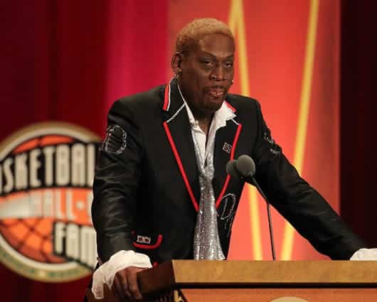 Dennis Rodman, ganador de cinco títulos de la NBA. Foto: AFP
