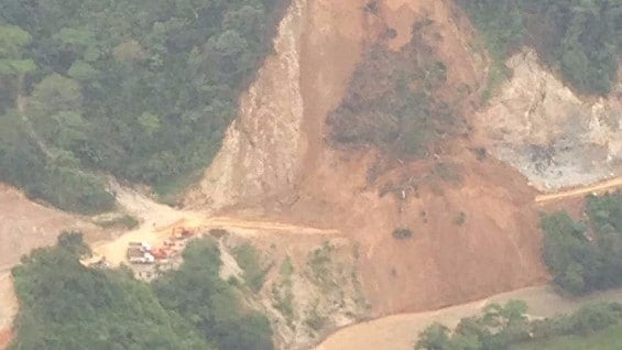 Imagen del derrumbe. Foto: Ejército.