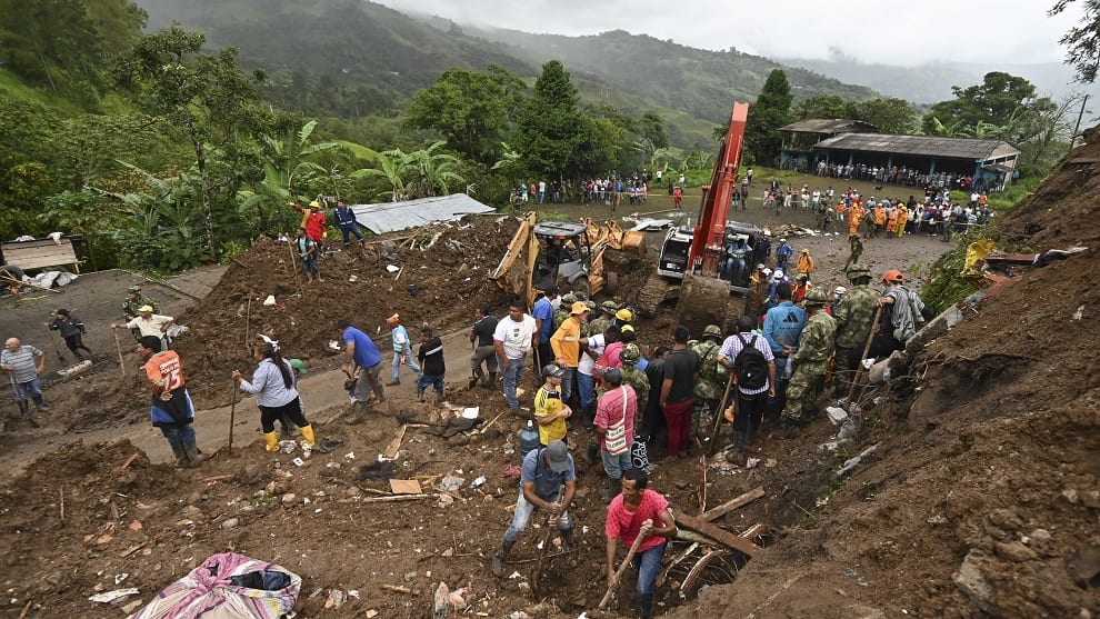 FOTO: Deslizamiento en el municipio de Rosas, Cauca./ Ejército Nacional