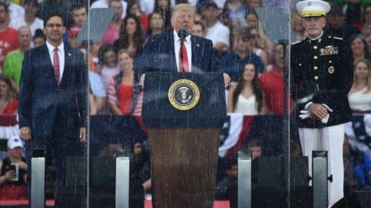 Donald Trump durante el discurso. Foto: AFP
