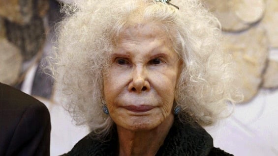 La duquesa de Alba, de 88 años, es poseedora de 46 títulos nobiliarios. Foto: EFE.