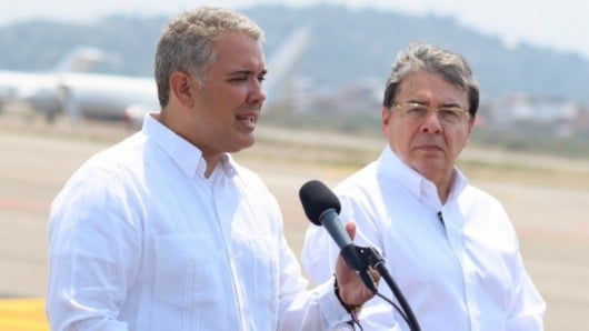 El presidente Iván Duque y el canciller Carlos Holmes Trujillo.