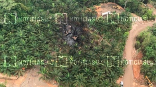 El derrame de crudo en zona rural de Barrancabermeja.