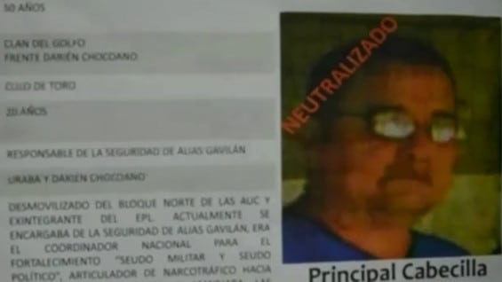 Efrén Vargas, abatido cabecilla del 'Clan del Golfo'. Foto: NoticiasRCN.com