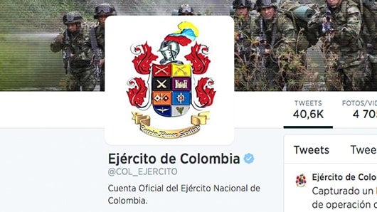 @COL_EJERCITO, sería la cuenta oficial del Ejército.