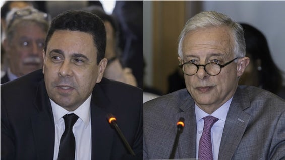 Samuel Moncada, embajador de Venezuela, y el embajador colombiano Andrés González Díaz. Foto: OEA.
