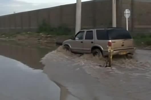 Así se ve la calle en Barranquilla luego de la lluvia.