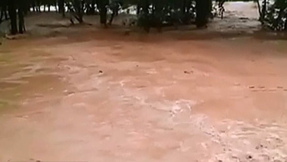 Río Humedea se desbordó por las fuertes lluvias. Foto: Noticias RCN