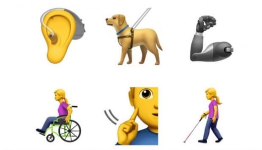 FOTO: Apple prone emojis que representen a personas con discapacidad/ Emojipedia