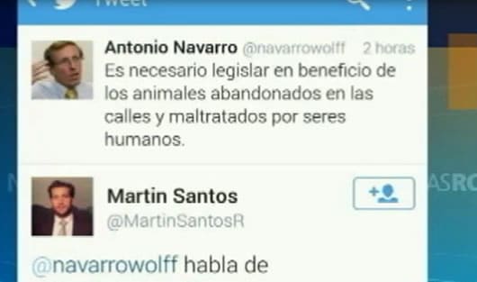 Polémico tweet de Martín Santos. Foto: Noticias RCN