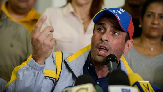 Enrique Capriles, gobernador del estado Miranda en Venezuela. Foto: AFP.