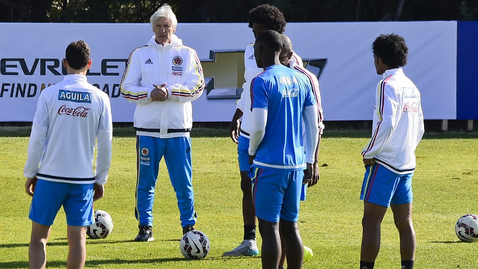 Entrenamiento del plantel colombiano durante la Copa América. Foto AFP