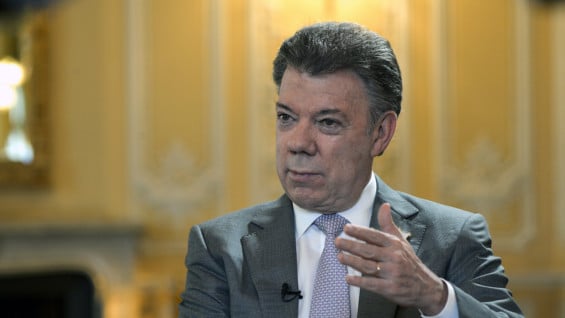 Presidente Juan Manuel Santos en la Casa de Nariño. Foto: AFP
