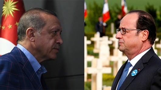 Recep Tayyip Erdogan y François Hollande. Foto: AFP