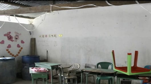 Escuela que debía recibir recursos. Foto: AFP.