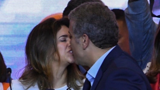María Juliana Ruiz e Iván Duque. Foto: AFP