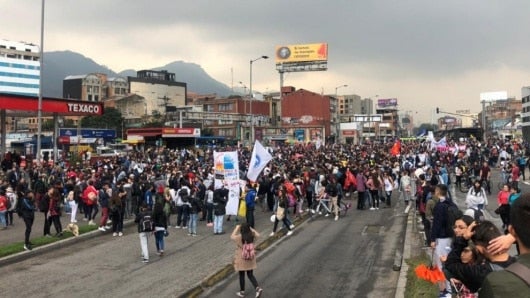 La marcha en Bogotá.