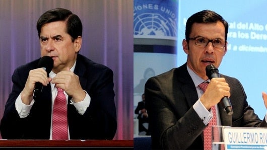 Los exministros del Interior Juan Fernando Cristo y Guillermo Rivera.