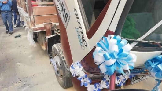 FOTO: Camión cargado con pólvora.