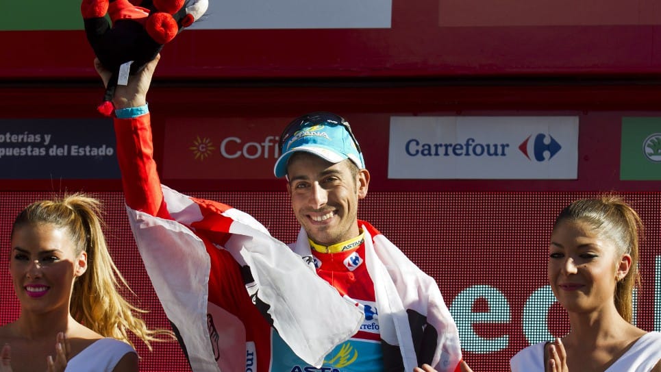 El ciclista italiano Fabio Aru (Astana) se proclamó campeón este domingo de la 70ª edición de la Vuelta a España. Foto AFP