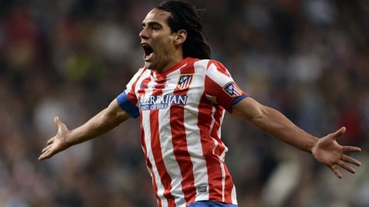 Radamel Falcao, entonces jugador del Atlético de Madrid. Foto: AFP