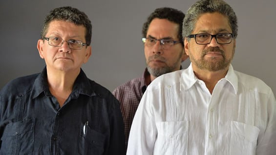 Los negociadores de la guerrilla. Foto: AFP