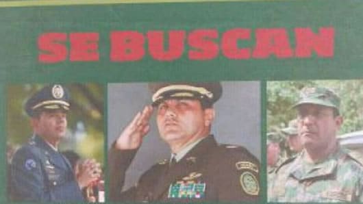 Los generales Néstor Robinson, Leonardo Pinto Morales y el coronel Gustavo Chavarro.