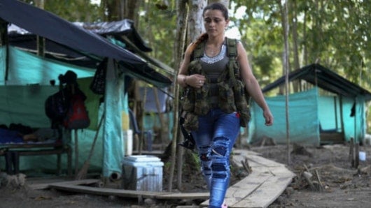 Guerrillera de las Farc. Foto: AFP