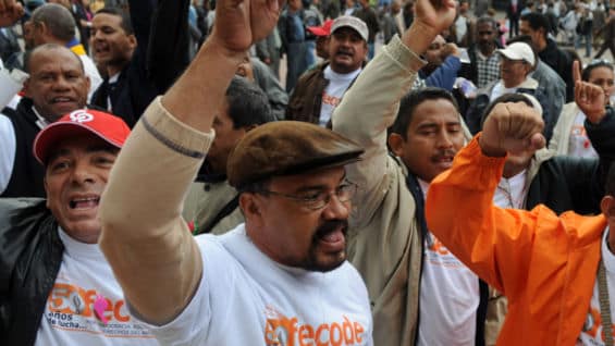 La ministra Parody dijo que no habrá negociación con los maestros hasta que levanten el paro. Foto: AFP.