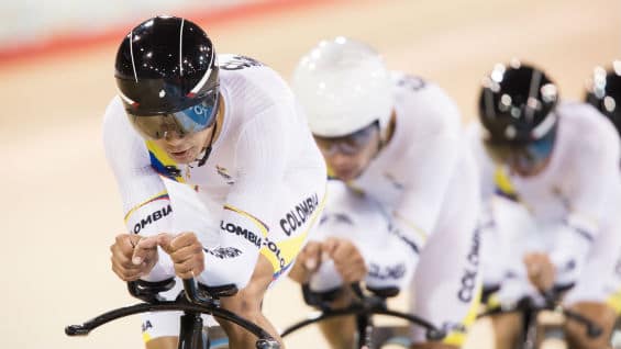 El pedalista Fernando Gaviria comanda a la Selección Colombia Manzana Postobón que compite en los Campeonatos Mundiales de Ciclismo de Pista en Londres. Foto Agencia AFP