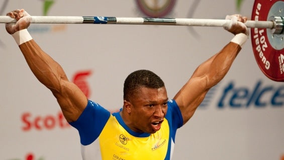 Óscar Figueroa, pesista colombiano. Foto: AFP.