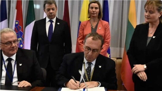 El fondo fue aprobado en Bruselas el pasado 12 de diciembre en presencia del presidente de Colombia, Juan Manuel Santos. Foto: Oficial.