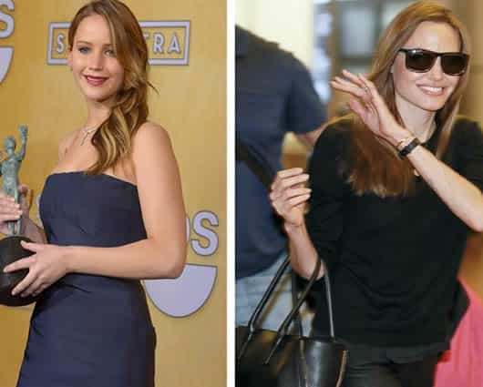 Las actrices Jennifer Lawrence (i)y Angelina Jolie (d), las mejores pagas según Forbes. Foto: EFE