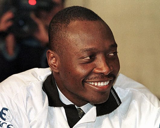 El colombiano Freddy Rincon y el argentino Diego Simeone. Foto: AFP.