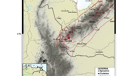 El epicentro del movimiento telúrico se situó a 19 kilómetros de San Cristóbal. Foto: Twitter