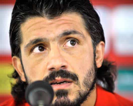 Gattuso ganó la Champions 2 veces como jugador del Milan. Foto: AFP