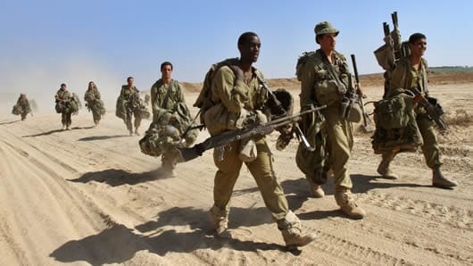 Frontera Israel-Gaza es patrullada por soldados israelíes continuamente. Foto: AFP