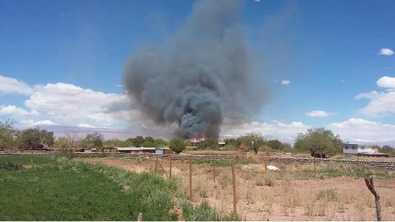 Incendio declarado en el Hotel Explora de San Pedro de Atacama. Foto: @gcruzsoza