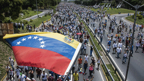 Gran manifestación en Venezuela. Foto: AFP